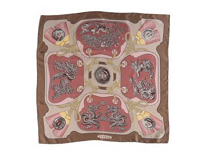 Lot 44 - An Hermès 'Tsubas' silk scarf designed by...
