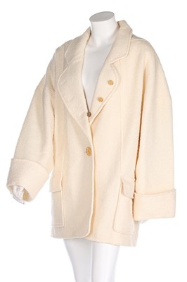 Lot 5 - A Chanel cream bouclé wool oversized jacket,...
