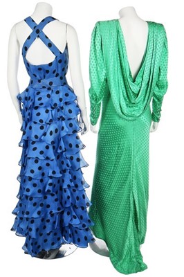 Lot 188 - Four brightly-coloured designer evening coats,...