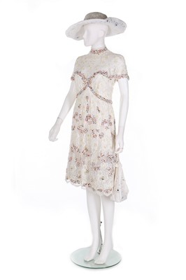 Lot 343 - A bespoke white sequinned-tulle ballgown,...