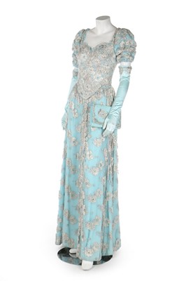 Lot 356 - A bespoke rhinestone covered lace ballgown,...