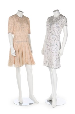 Lot 358 - A bespoke white lace cocktail dress covered...