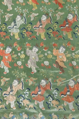 Lot 487 - A 'One Hundred Boys' brocaded silk panel,...