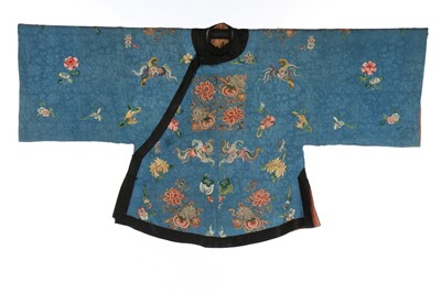 Lot 489 - A blue damask informal robe, chang-fu, circa...