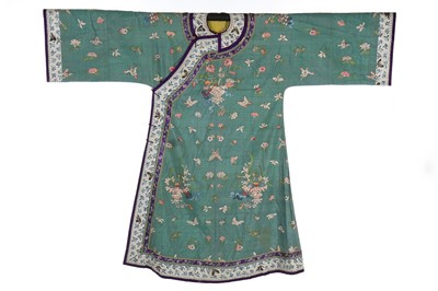 Lot 501 - A kesi green silk robe, Chinese, late 19th...