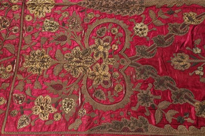 Lot 470 - An embroidered satin hanging, Ottoman, late...