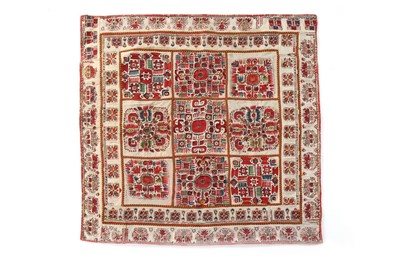 Lot 474 - An embroidered cotton panel, Uzbek, early 20th...