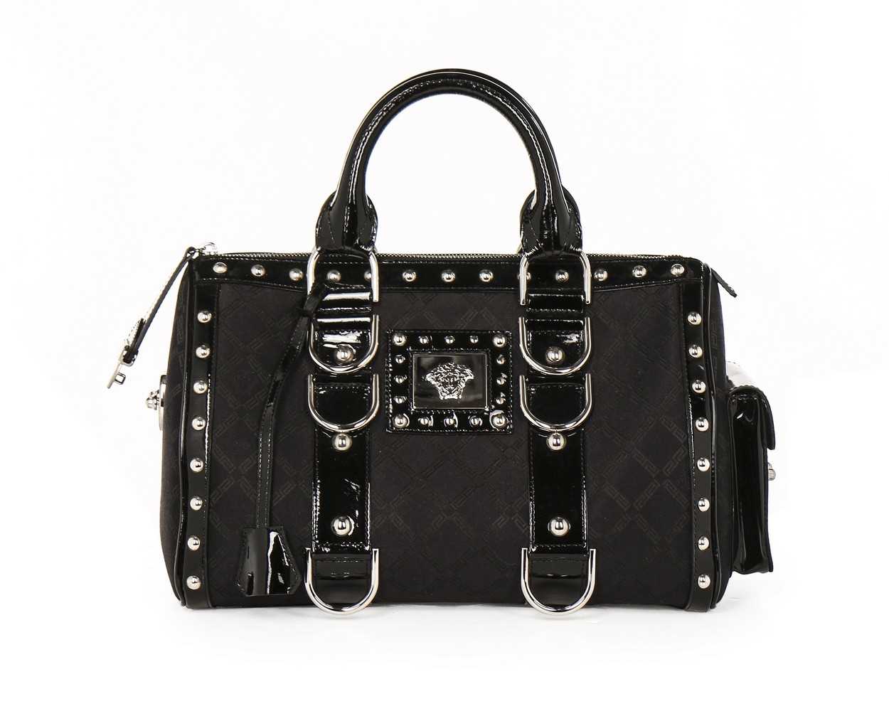 Lot 12 - A Versace 'Snap Out Of It' black patent...