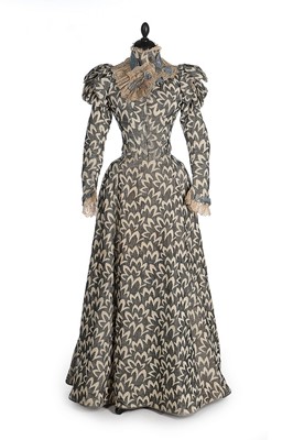 Lot 400 - A stylish black and white figured cotton two...