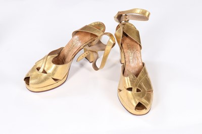 Lot 95 - Seven pairs of shoes, 1930s-40s, including a...