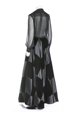 Lot 153 - Lauren Bacall's Adolfo black satin and chiffon...