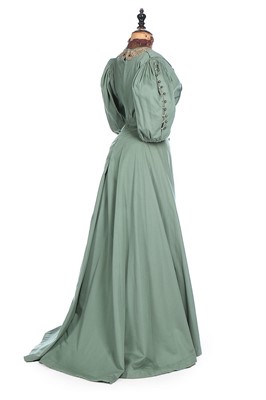 Lot 177 - A blue-green wool walking ensemble, circa 1900,...