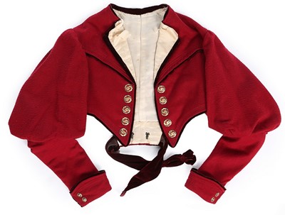 Lot 177 - A blue-green wool walking ensemble, circa 1900,...