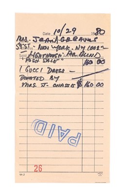 Lot 160 - Jackie Onassis' Gucci striped silk ensemble,...