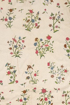 Lot 73 - The remains of a false-quilted and embroidered...