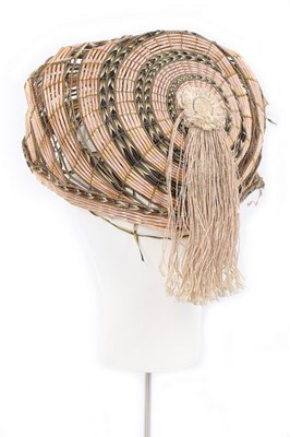 Lot 75 - A plaited ribbon and straw quill-work...