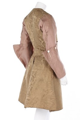 Lot 77 - A brown damask satin sleeved waistcoat, circa...