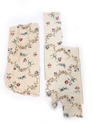 Lot 84 - Spitalfields brocaded silk dress panels, circa...