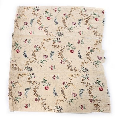 Lot 84 - Spitalfields brocaded silk dress panels, circa...