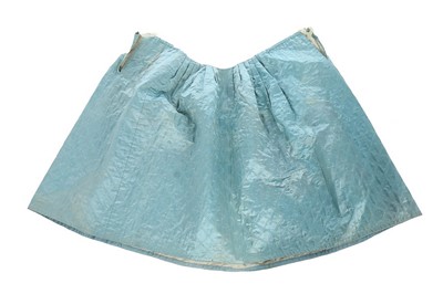 Lot 85 - A quilted blue satin petticoat, mid 18th...