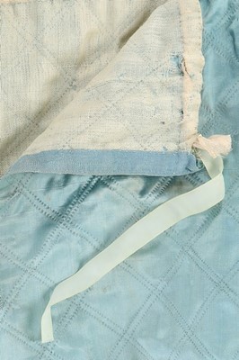 Lot 85 - A quilted blue satin petticoat, mid 18th...