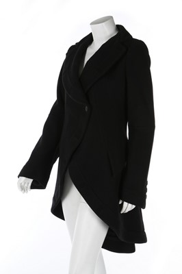 Lot 372 - An Alexander McQueen black wool coat, 'Widows...
