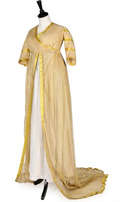 Lot 94 - An unusual cotton filet mesh open robe,...
