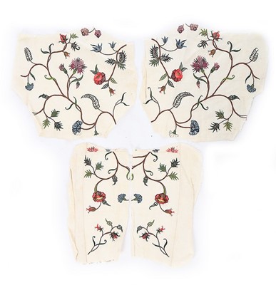 Lot 95 - Embroidered linen dress fragments, probably...