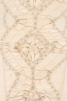 Lot 67 - Two ivory silk stomachers, 1760, one of satin...