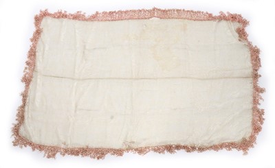 Lot 67 - Two ivory silk stomachers, 1760, one of satin...