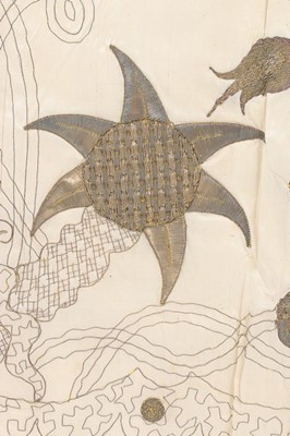 Lot 72 - An un-finished embroidered apron, circa...