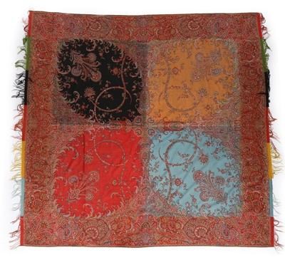 Lot 460 - A Four Seasons square shawl, possibly French,...