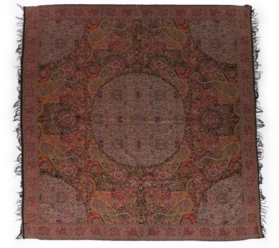 Lot 446 - A woven wool moon shawl, French, 1835-40, the...