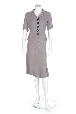 Lot 76 - A Lanvin couture printed jersey day ensemble,...