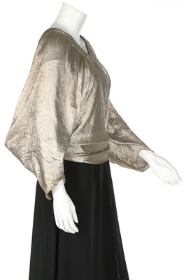 Lot 83 - A Jeanne Lanvin couture silver lamé evening...