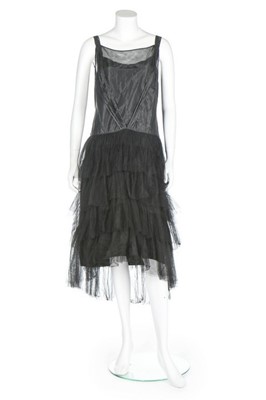 Lot 84 - A Premet couture black tulle and taffeta...