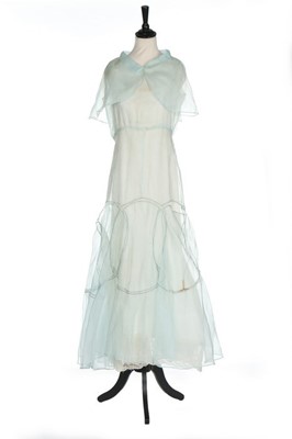 Lot 86 - A Jeanne Lanvin couture eau de nil organza...