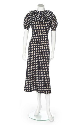 Lot 92 - A Jeanne Lanvin couture navy and white...