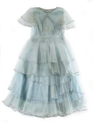 Lot 94 - A Jeanne Lanvin couture pale blue silk tulle...