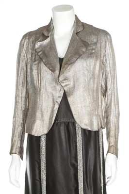 Lot 70 - A silver lamé evening jacket, probably Lanvin,...