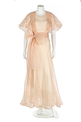 Lot 71 - A Jeanne Lanvin couture pink organza evening...