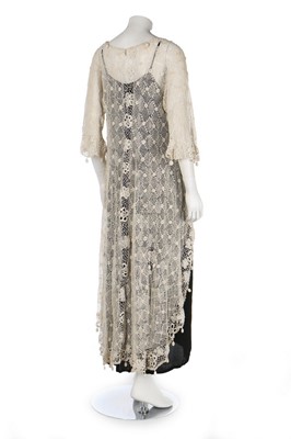 Lot 397 - An Irish crochet jacket, 1900s, falling...