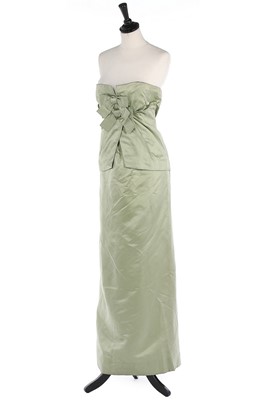 Lot 163 - A Christian Dior London pale green satin...