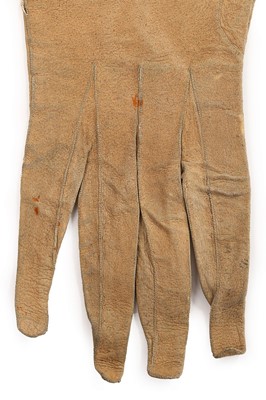 Lot 67 - A fine pair of embroidered gloves, English,...