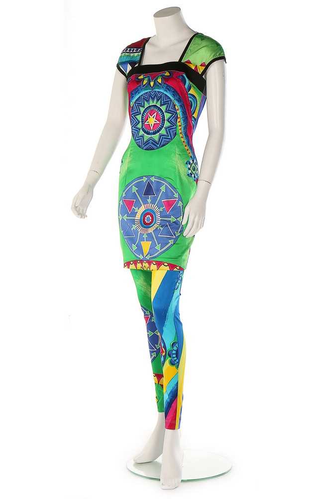 Lot 30 - Three colourful Versace ensembles, 1990s,...