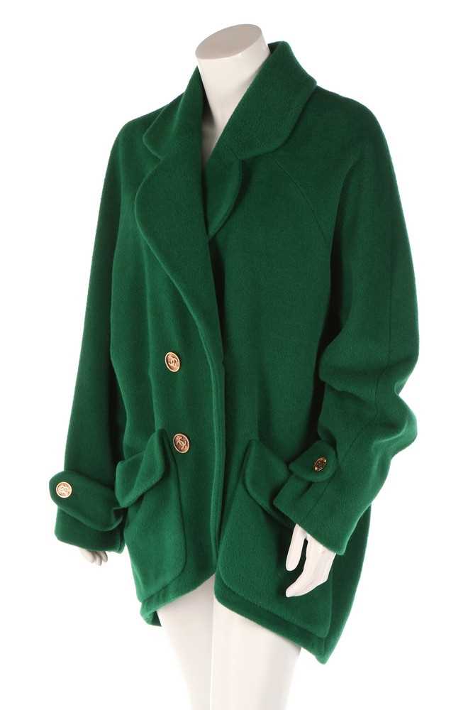 Lot 31 - A Chanel forest-green alpaca-wool oversized...