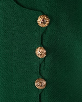 Lot 31 - A Chanel forest-green alpaca-wool oversized...