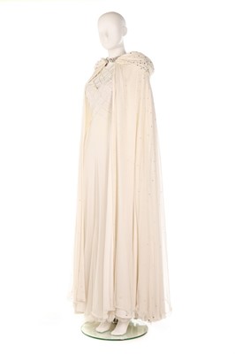 Lot 36 - A Loris Azzaro white jersey and silk-chiffon...