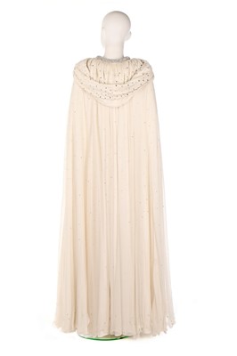 Lot 36 - A Loris Azzaro white jersey and silk-chiffon...
