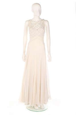 Lot 36 - A Loris Azzaro white jersey and silk-chiffon...